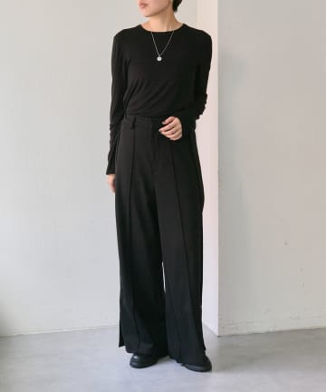 ear PAPILLONNER(イア パピヨネ) 《動画あり/伸縮性あり/リラックス》カットソーワイドパンツ【SUM1 STYLE(スミスタイル)】