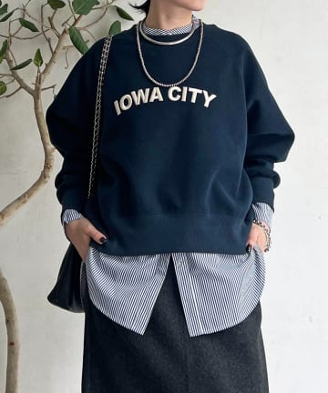 un dix cors(アンディコール) ウールフリースロゴプルオーバー