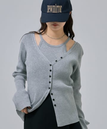 mystic(ミスティック) 【４色展開！着回し力抜群のセットアイテム】アメスリニットカーデSET