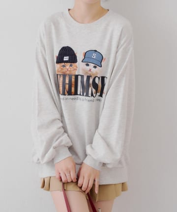 NICE CLAUP / OLIVE des OLIVE OUTLET(ナイスクラップ  / オリーブ デ オリーブ アウトレット) 【RMAF】猫とクマのニット帽スウェットシリーズ