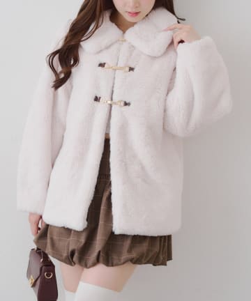 NICE CLAUP / OLIVE des OLIVE OUTLET(ナイスクラップ  / オリーブ デ オリーブ アウトレット) 《冬が待ち遠しくなる♡》ラビットファービット付きミドルコート