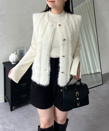 prose verse(プロズヴェール) ミラノリブフリンジニットベスト