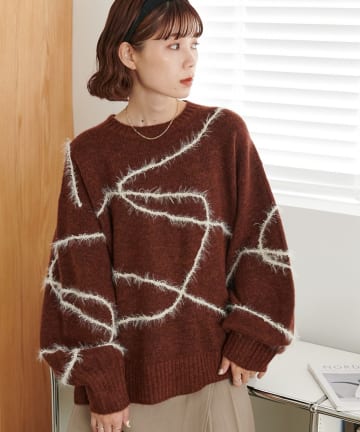 DISCOAT(ディスコート) 【WEB限定/ご好評につき今年も登場】メランジヤーン線柄プルオーバー