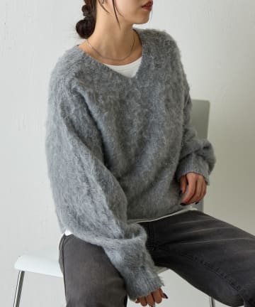 COLONY 2139(コロニー トゥーワンスリーナイン) 【リバイバル/２WAY】モヘアタッチニットプルオーバー