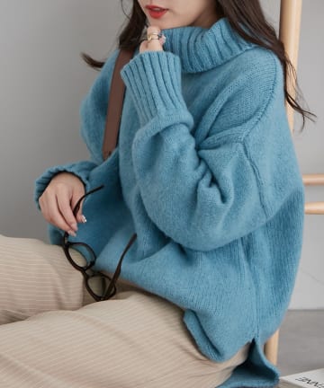 NICE CLAUP / OLIVE des OLIVE OUTLET(ナイスクラップ  / オリーブ デ オリーブ アウトレット) プチプラseries♡【RMAF】タートルネック起毛トップス