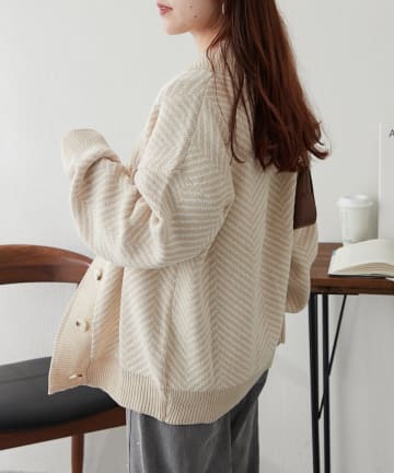 NICE CLAUP / OLIVE des OLIVE OUTLET(ナイスクラップ  / オリーブ デ オリーブ アウトレット) プチプラseries♡【RMAF】ジャガードニットカーディガン