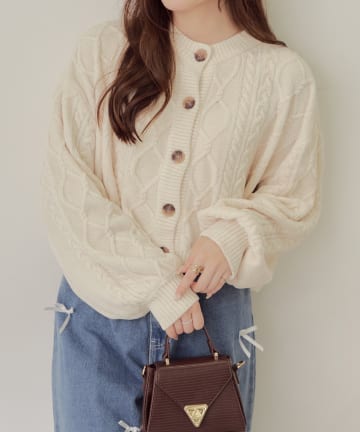 NICE CLAUP / OLIVE des OLIVE OUTLET(ナイスクラップ  / オリーブ デ オリーブ アウトレット) プチプラseries♡【RMAF】２WAYモールケーブルニット