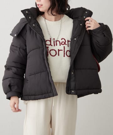 NICE CLAUP / OLIVE des OLIVE OUTLET(ナイスクラップ  / オリーブ デ オリーブ アウトレット) プチプラseries♡【RMAF】フード付き２WAY中綿ジャケット