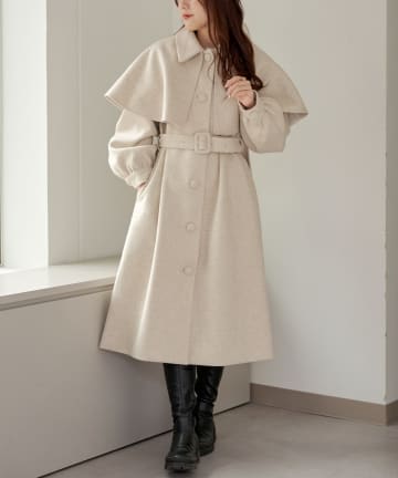 NICE CLAUP / OLIVE des OLIVE OUTLET(ナイスクラップ  / オリーブ デ オリーブ アウトレット) プチプラseries♡【RMAF】ケープ取り外しシングルコート