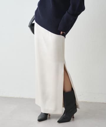 LOUNGEDRESS(ラウンジドレス) スリットサテンタイトスカート