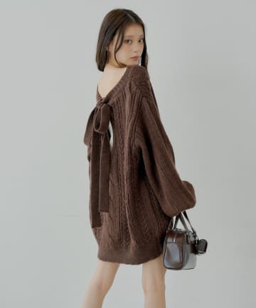 Chico(チコ) クリスマスセット【NAGO】バックオープンケーブルルーズワンピース