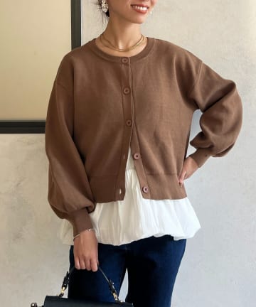 Chez toi(シェトワ) ペプラムインナーSETニットカーディガン