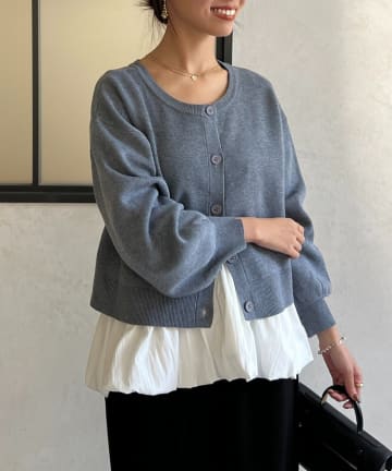 Chez toi(シェトワ) ペプラムインナーSETニットカーディガン