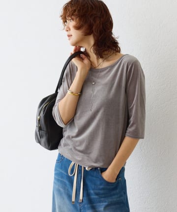 OUTLET(アウトレット) 【RIVE DROITE】シアーベロア5分袖Tee