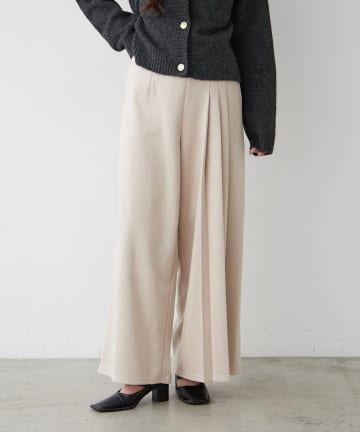 NICE CLAUP / OLIVE des OLIVE OUTLET(ナイスクラップ  / オリーブ デ オリーブ アウトレット) らくちん美シルエット【RMAF】サイドプリーツパンツ