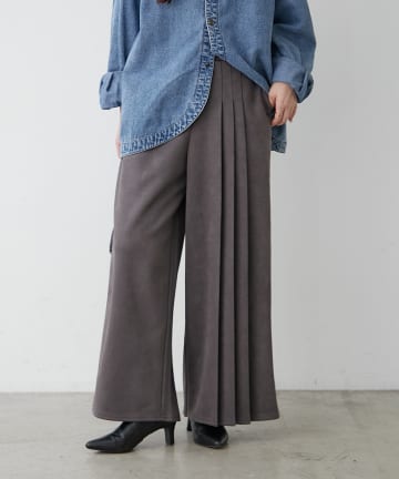 NICE CLAUP / OLIVE des OLIVE OUTLET(ナイスクラップ  / オリーブ デ オリーブ アウトレット) らくちん美シルエット【RMAF】サイドプリーツパンツ