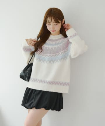 NICE CLAUP / OLIVE des OLIVE OUTLET(ナイスクラップ  / オリーブ デ オリーブ アウトレット) 【RMAF】球心もちもちニット