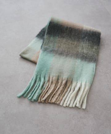 PUAL CE CIN(ピュアルセシン) 起毛フェイクウールチェックマフラー