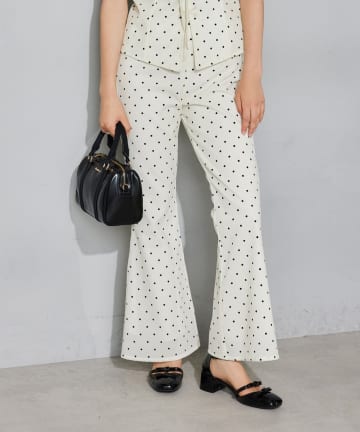 NICE CLAUP / OLIVE des OLIVE OUTLET(ナイスクラップ  / オリーブ デ オリーブ アウトレット) 【Seemi.】ベロアドットパンツ