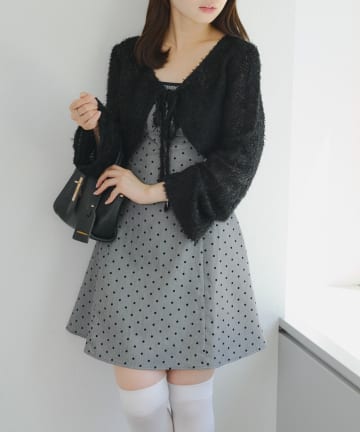 NICE CLAUP / OLIVE des OLIVE OUTLET(ナイスクラップ  / オリーブ デ オリーブ アウトレット) 参戦服難民ならチェックして♪【RMAF】シャギーカーデ×ミニワンピset