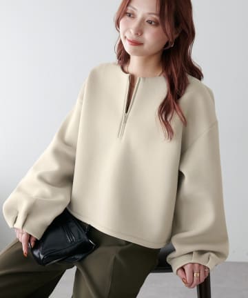 DISCOAT(ディスコート) ダンボールハーフジッププルオーバー