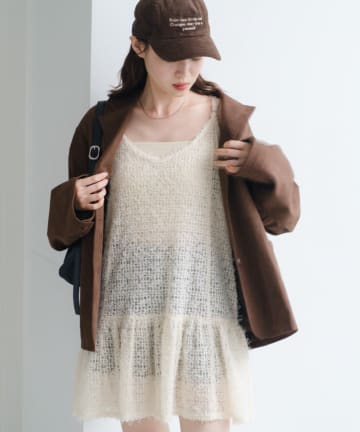 Kastane(カスタネ) 【WEB・一部店舗限定/前後2WAY】格子フェザーチュニック