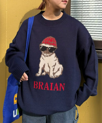 CIAOPANIC TYPY(チャオパニックティピー) 犬 ニット アソートロゴジャガードニット