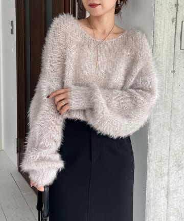 CAPRICIEUX LE'MAGE(カプリシュレマージュ) フェザーラウンドプルオーバー