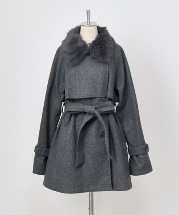 OLIVE des OLIVE(オリーブ デ オリーブ) ファーティペットミドル丈コート
