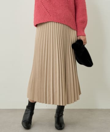 un dix cors(アンディコール) 《大人フェミニンなムードに》ピーチアコーディオンプリーツスカート