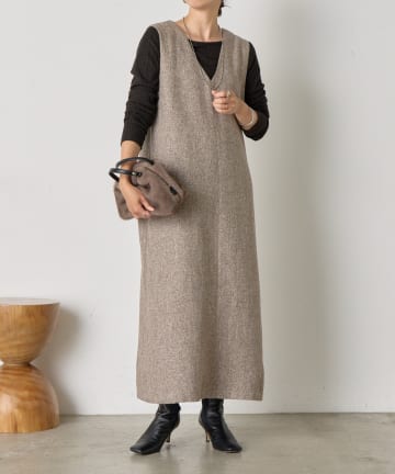 ツイードVネックジャンスカ