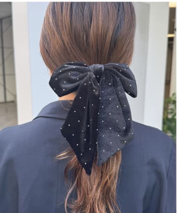 Lattice(ラティス) ベロアストーンリボンクリップ