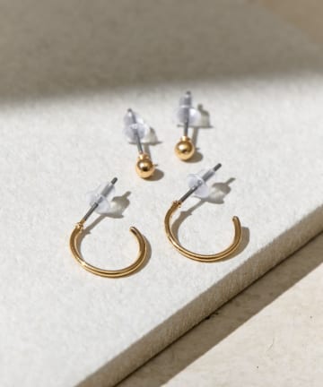 Lattice(ラティス) メタルフープピアスセット(4P)