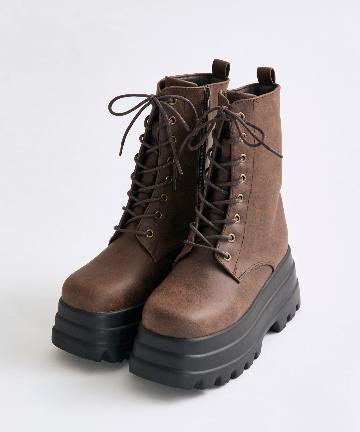 OLIVE des OLIVE(オリーブ デ オリーブ) レースアップ厚底ショートブーツ