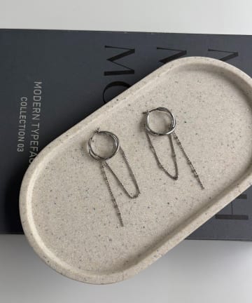 CAPRICIEUX LE'MAGE(カプリシュレマージュ) 〈GOLDY/ゴールディ〉2連フープツブチェーンピアス