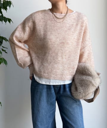 DOUDOU(ドゥドゥ) モヘヤメランジプルオーバー