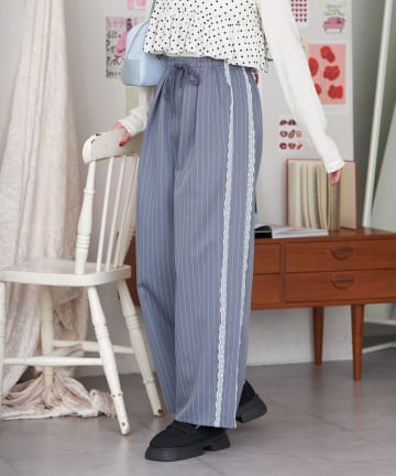 CIAOPANIC(チャオパニック) 【neutral by ciaopanic】ピンストライプレースイージースラックス