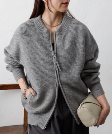 COLONY 2139(コロニー トゥーワンスリーナイン) 片畦ジップアップニット