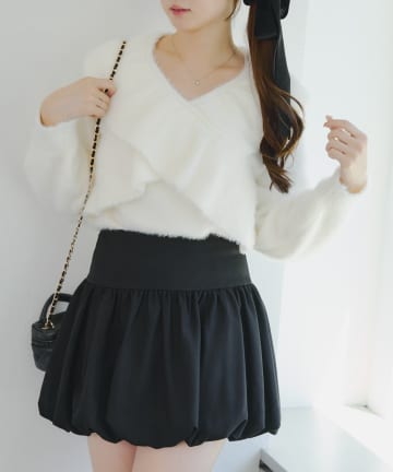 NICE CLAUP / OLIVE des OLIVE OUTLET(ナイスクラップ  / オリーブ デ オリーブ アウトレット) 【RMAF】フェザークロスフリルニット