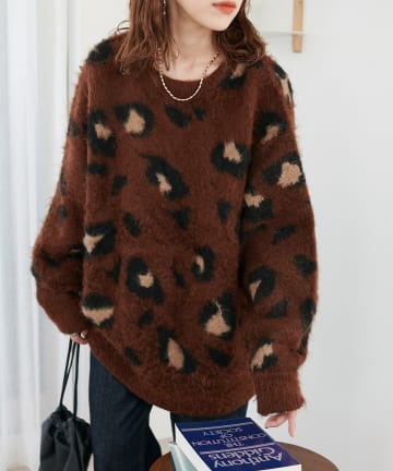 DISCOAT(ディスコート) 【ユニセックス/WEB限定】ダブルジャガードアニマル柄ニット