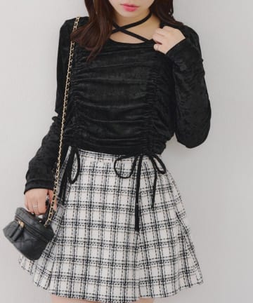 NICE CLAUP / OLIVE des OLIVE OUTLET(ナイスクラップ  / オリーブ デ オリーブ アウトレット) 【continuer】チョーカー付ドロストプルオーバー