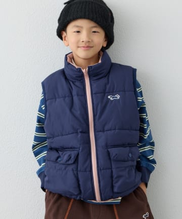 CIAOPANIC TYPY(チャオパニックティピー) 【KIDS】【FOX×TYPY】リバーシブル配色フリース中綿ベスト