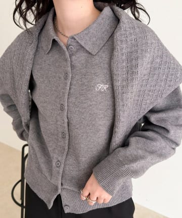 FREDY & GLOSTER(フレディ アンド グロスター) ニットシャツカーディガン バブーシュカ付き