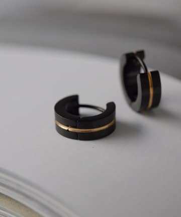 《金属アレルギー対応/ステンレス》ゴールドラインフープピアス