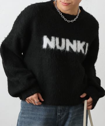 COLONY 2139(コロニー トゥーワンスリーナイン) NUNKIロゴジャガードニットプルオーバー