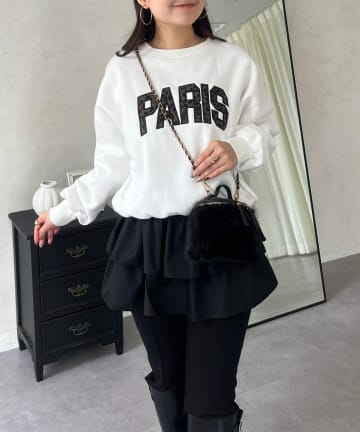 prose verse(プロズヴェール) PARISレオパードロゴ裏起毛スウェット