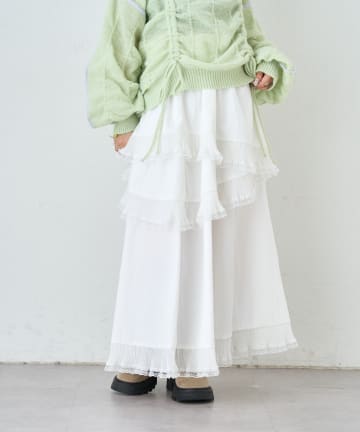 w closet(ダブルクローゼット) イレヘムレースロングスカート