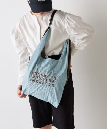 BIRTHDAY BAR(バースデイバー) BBロゴ刺繍エコバッグショルダー付き