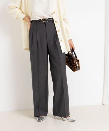 《セットアップ対応》ウォッシャブルサイロトロピカルワイドパンツ