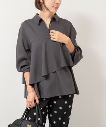NOLLEY'S(ノーリーズ) 【一部WEB限定色アイテム】ウォッシャブルフリルプルオーバーブラウス